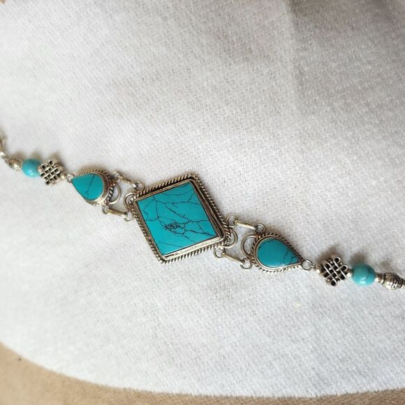 Turquoise Silver Bracelet - Picture 1 of 5